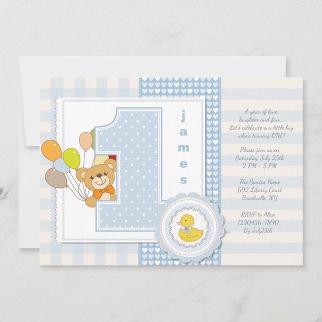 Bonne Invitation pour le premier anniversaire (Devant)