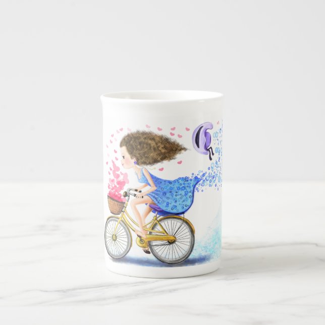 Bonne Jeune Fille avec Mug Bike (Devant)