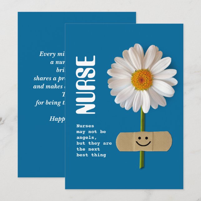 Bonne Journée des infirmières. Carte de voeux Fun  (Devant / Derrière)