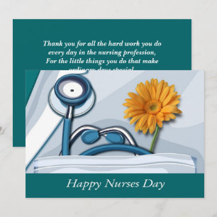 Bonne Journée des infirmières. Carte stéthoscope e