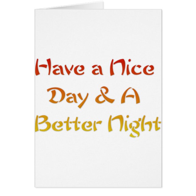 Bonne journée et bonne nuit. (Devant)