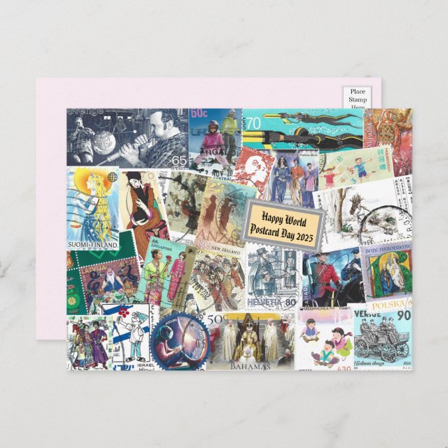 Bonne Journée mondiale des cartes postales - Posta (Devant / Derrière)