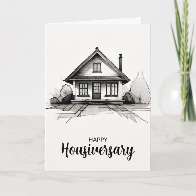 Bonne maison anniversaire carte de référence housi (Devant)