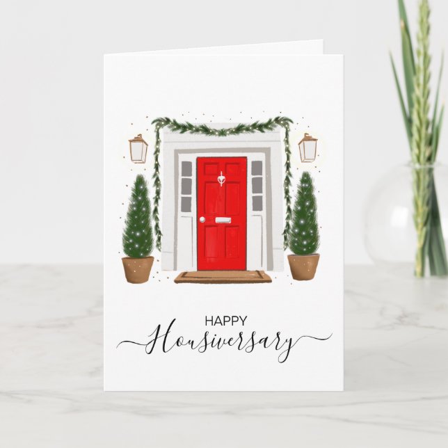 Bonne maison anniversaire carte de référence housi (Devant)