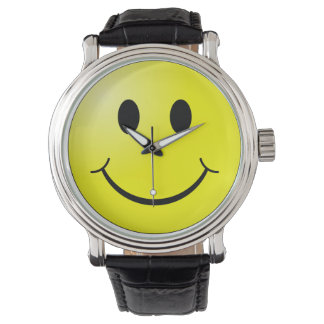 Bonne Montre De Visage, Bracelet En Cuir Noir