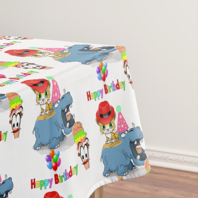 Bonne nappe d'anniversaire Hippopotamus (In Situ)