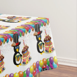 Bonne nappe d'anniversaire Pingouin