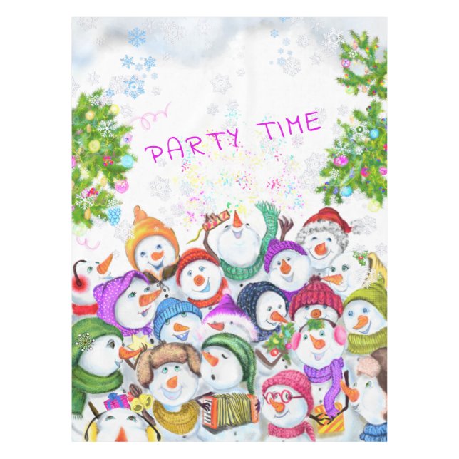 Bonne nappe de Noël Snowmans (Devant)