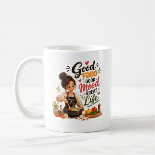 Bonne nourriture, bonne humeur, grande vie   Tasse