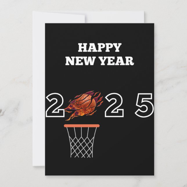 Bonne nouvelle année 2025 basket-ball Carte de vac (Devant)