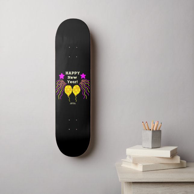 Bonne nouvelle année Voeux Skateboard (Art mural)