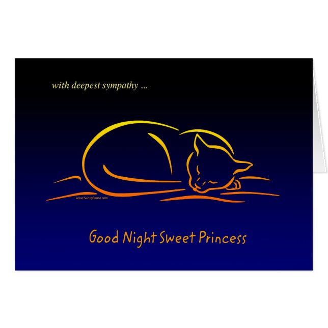 Bonne nuit Sweet Princess CAT Carte Sympathique (Devant horizontal)