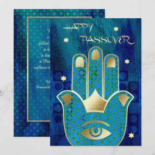 Bonne Pâque. Carte de symbole Hamsa Hand Lucky