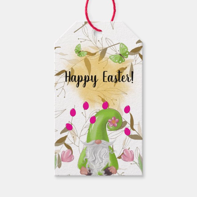 Bonne Pâques avec lapin, Gnome et Iris étiquette c (Devant)