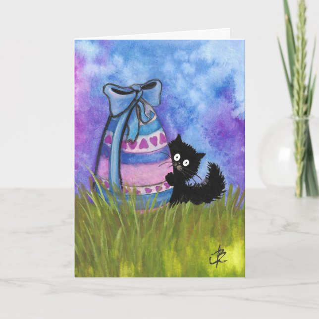 Bonne Pâques par BiHrLe Carte de chat noir (Devant)