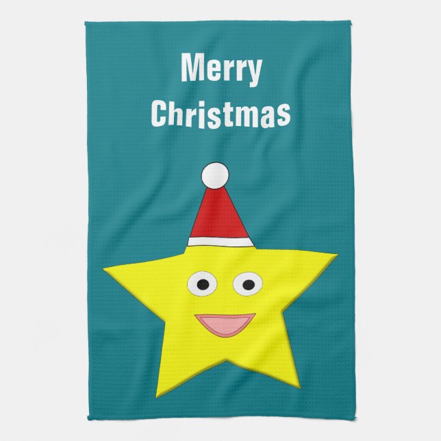 Bonne petite étoile de Noël serviette de cuisine p (Vertical)