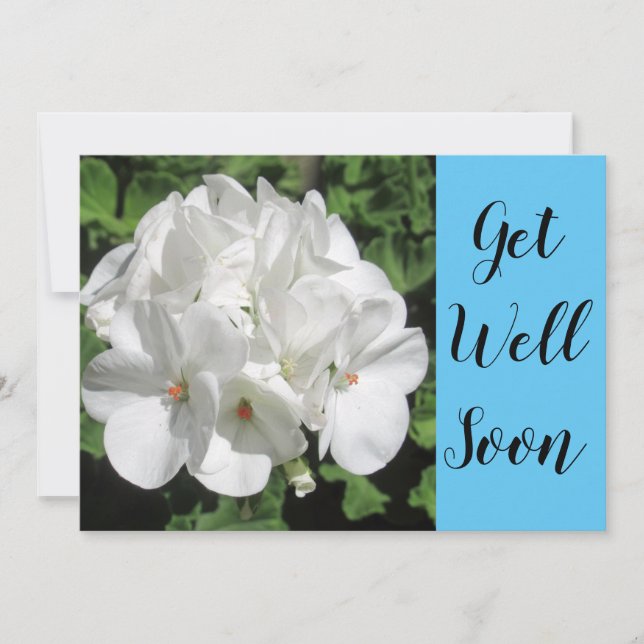 Bonne photo florale blanche carte plat (Devant)