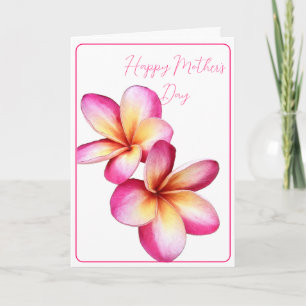 Bonne Plumeria de la Fête des Mères Carte à notes 