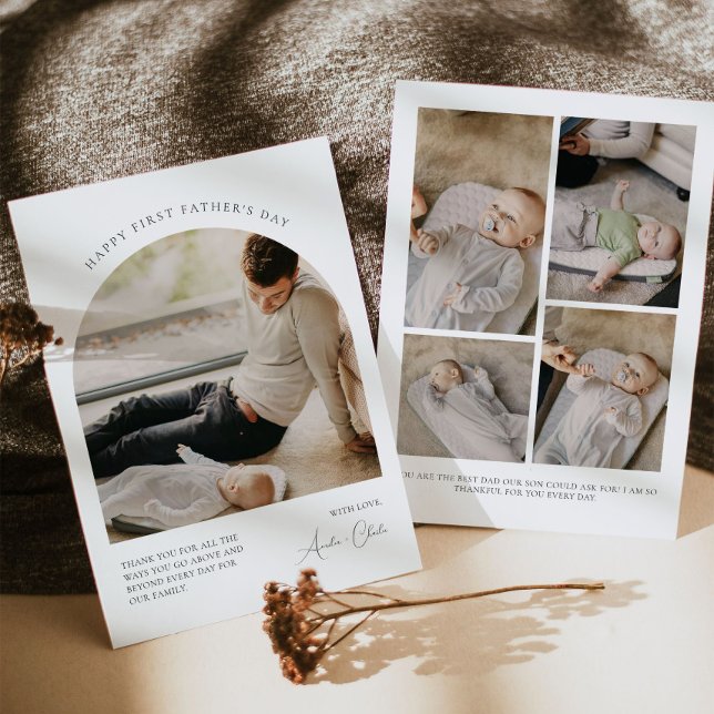 Bonne première Fête des pères Carte photo moderne (Créateur téléchargé)