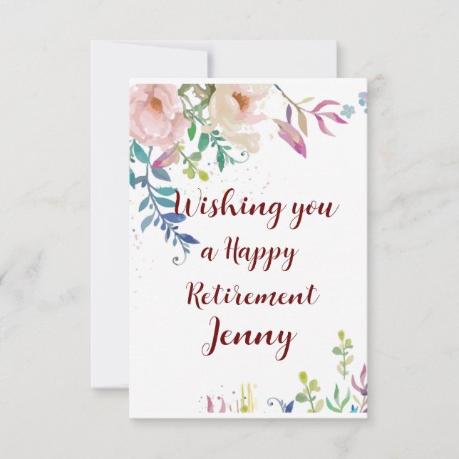 Bonne retraite Félicitations Floral Voeux (Devant)