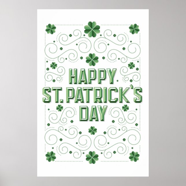 Bonne Saint Patrick's Day (Beveled) Poster 24x36 (Devant)