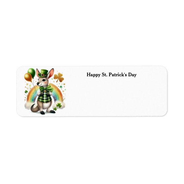 Bonne Saint Patrick's Day Kangaroo étiquette de ad (Devant)