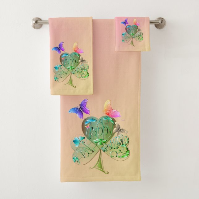 "Bonne Saint Patrick's Day" Serviette Shamrock (En situation)