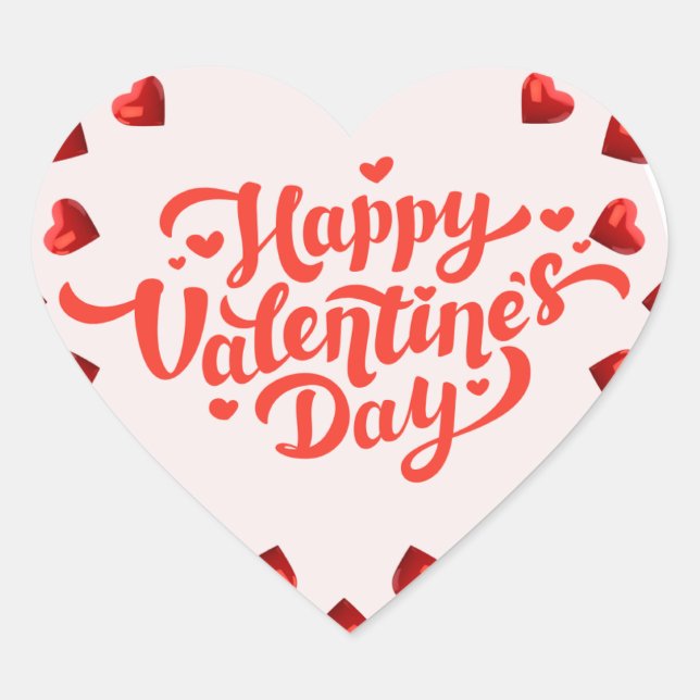 Bonne Saint-Valentin Autocollant – Cœur Mignon  (Devant)