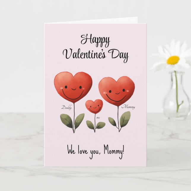 Bonne Saint Valentin, Carte de Papa & Bébé, (Petite plante)