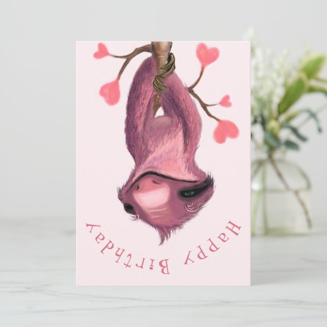 Bonne Sloth Funny Birthday Card (Debout devant)