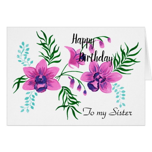 Bonne soeur d'anniversaire (Devant horizontal)