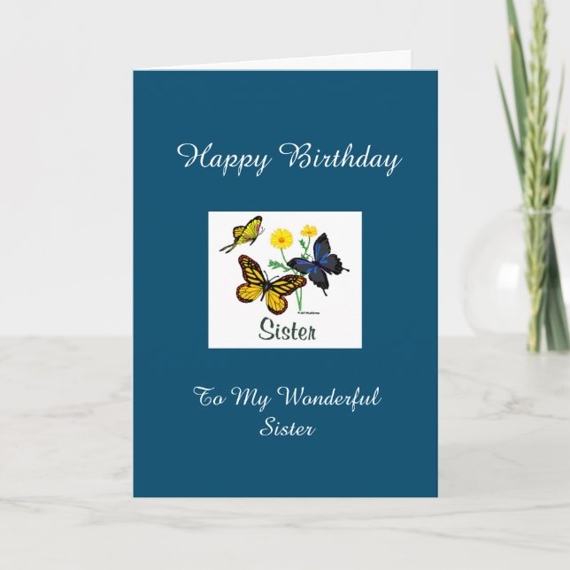 Bonne Soeur d'anniversaire - Carte BTFL (Devant)