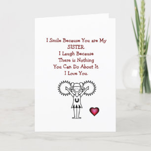 Bonne Soeur d'anniversaire - Carte de sourire