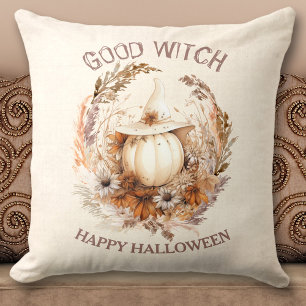 Bonne sorcière Halloween Boho Citrouille Coussin