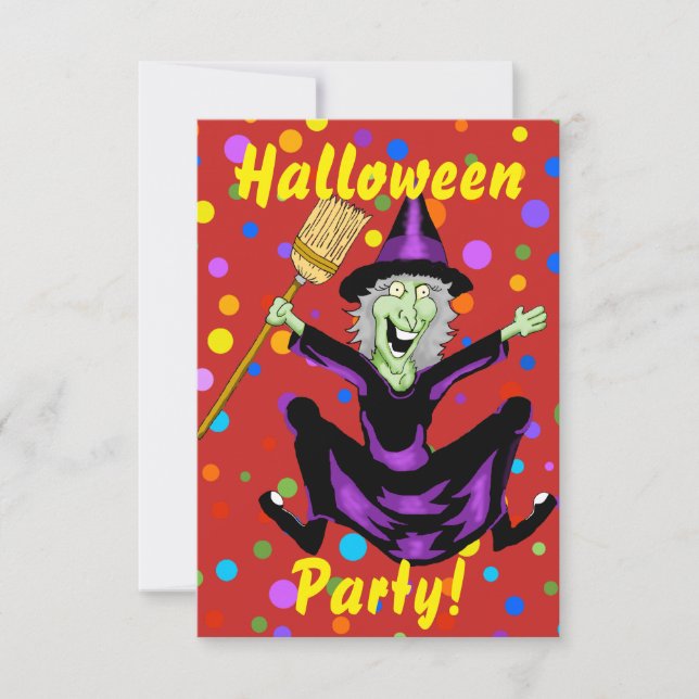 Bonne sorcière Halloween Party Invitation (Devant)