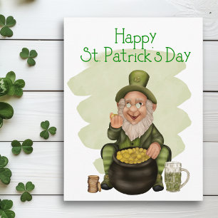 Bonne St. Patrick's Day Green Leprechaun Carte pos