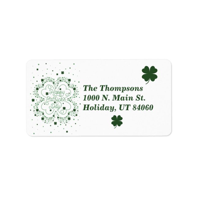 Bonne St. Patrick's Day Retour Étiquettes de la po (Devant)