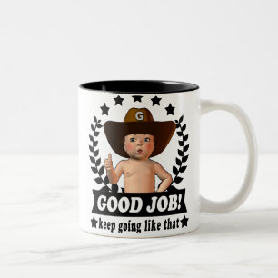 Bonne tasse de bébé du travail