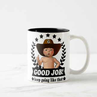 Bonne tasse de bébé du travail