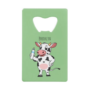 Bonne vache avec dessin animé de biberon