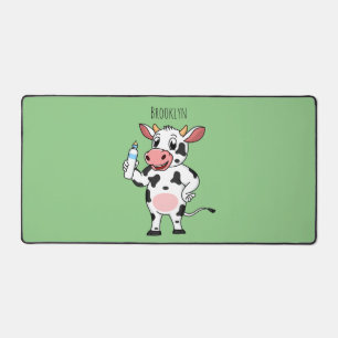 Bonne vache avec dessin animé de biberon