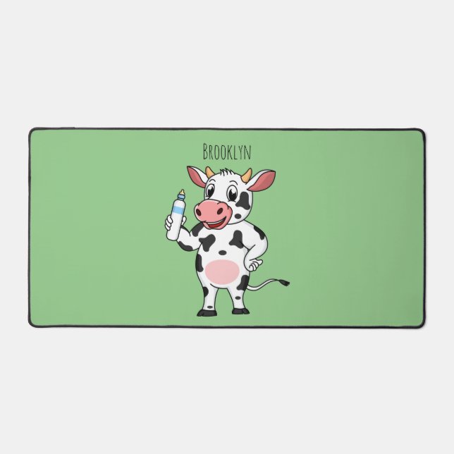 Bonne vache avec dessin animé de biberon (Recto)