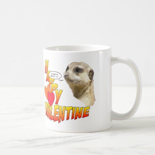 Bonne Valentines Meerkat BFF café Mug (Droite)