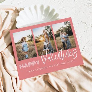Bonne Valentines Rose Photo Collage Carte de famil