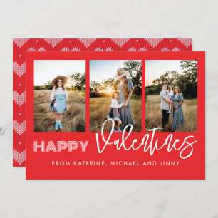 Bonne Valentines Rouge Photo Collage Carte de fami