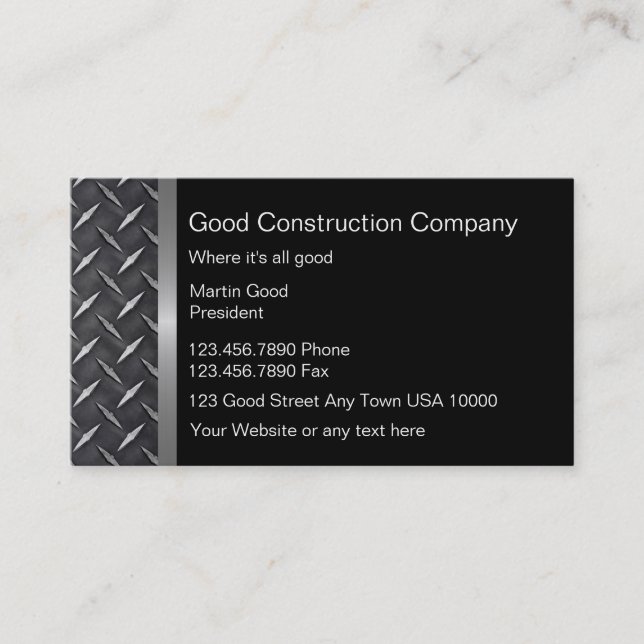 Bonnes cartes d'entreprise de construction (Devant)