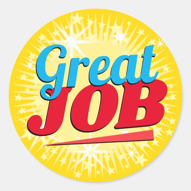 Bonnes étoiles de travail autocollants de reconnai (Devant)