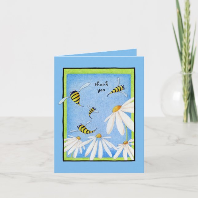 Bonnes Faisées d'abeilles Carte de note Merci (Devant)