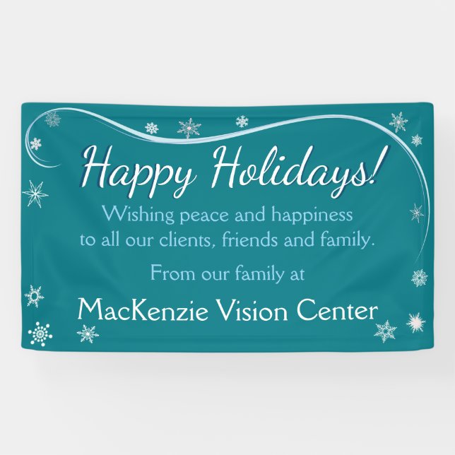 Bonnes fêtes bannière de flocons de neige (Horizontal)