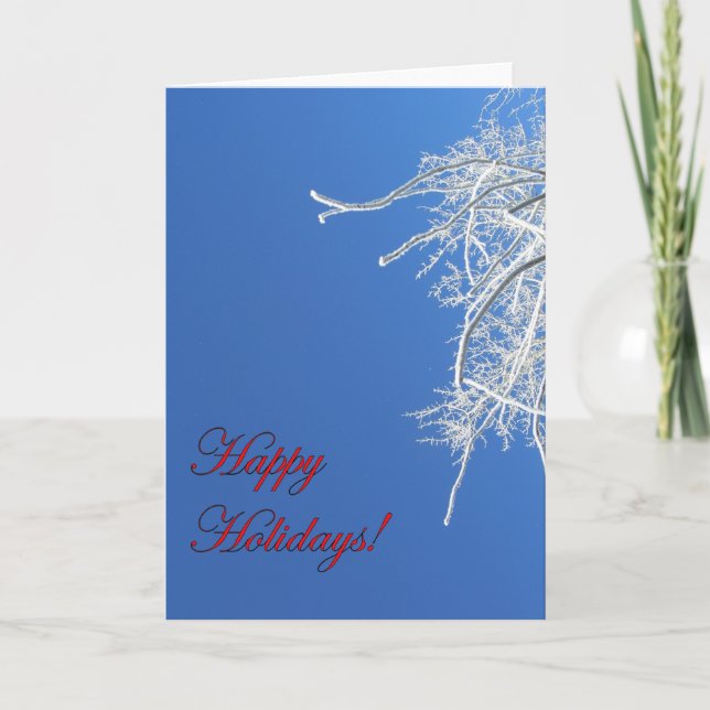 Bonnes fêtes carte givrée d'arbre (Devant)